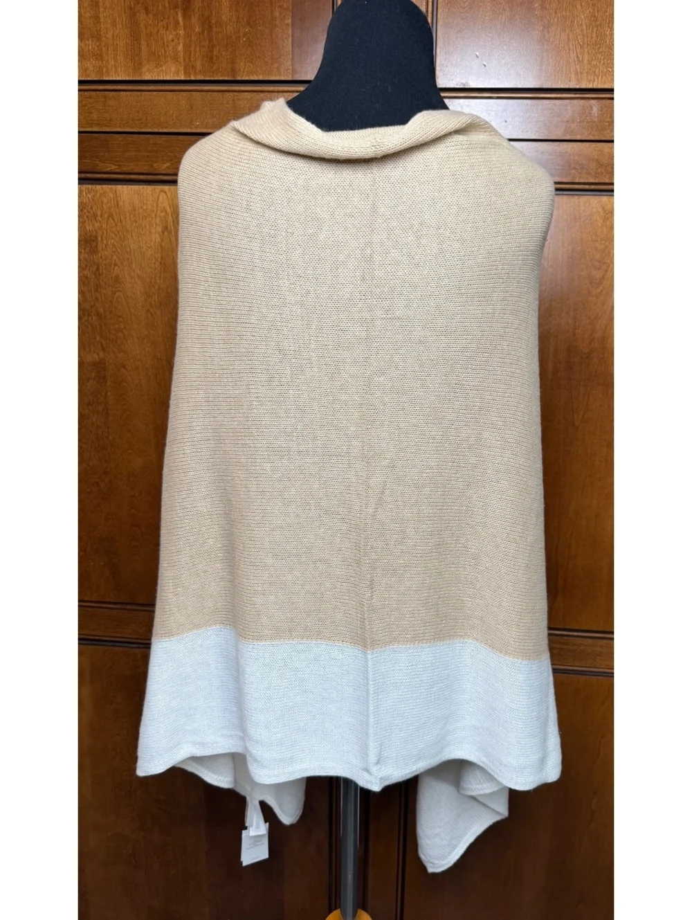 J.Crew Women’s One Size Cotton Cashmere Colorblock Knit Poncho Cape NWT